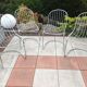 Set of four chrome metal wired chairs by Gastone Rinaldi / vintage 70s