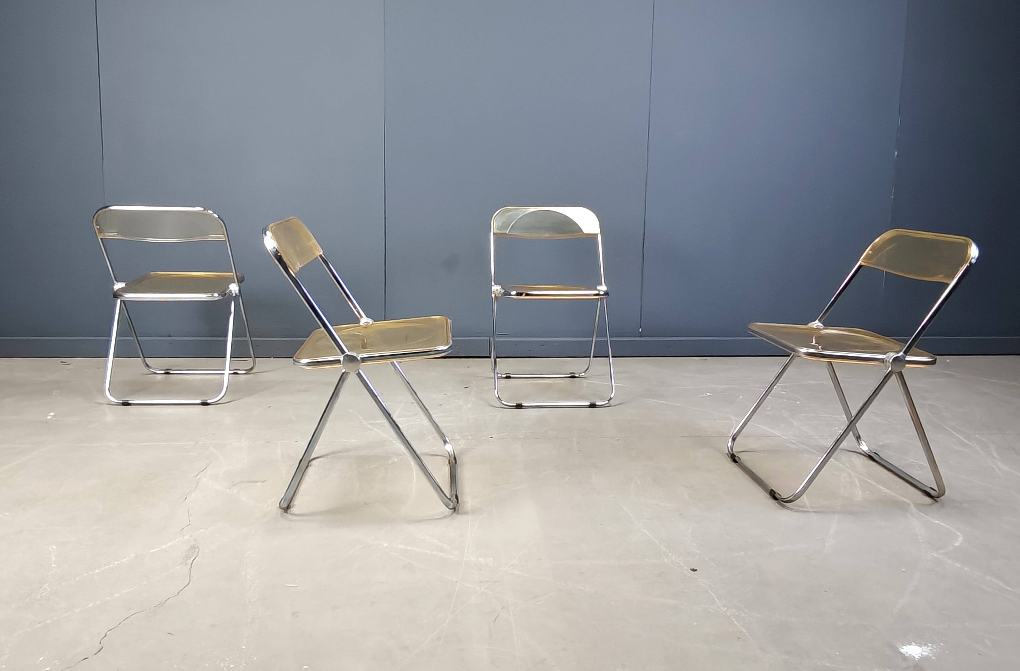 Vintage plia chairs by Castelli, 1970s