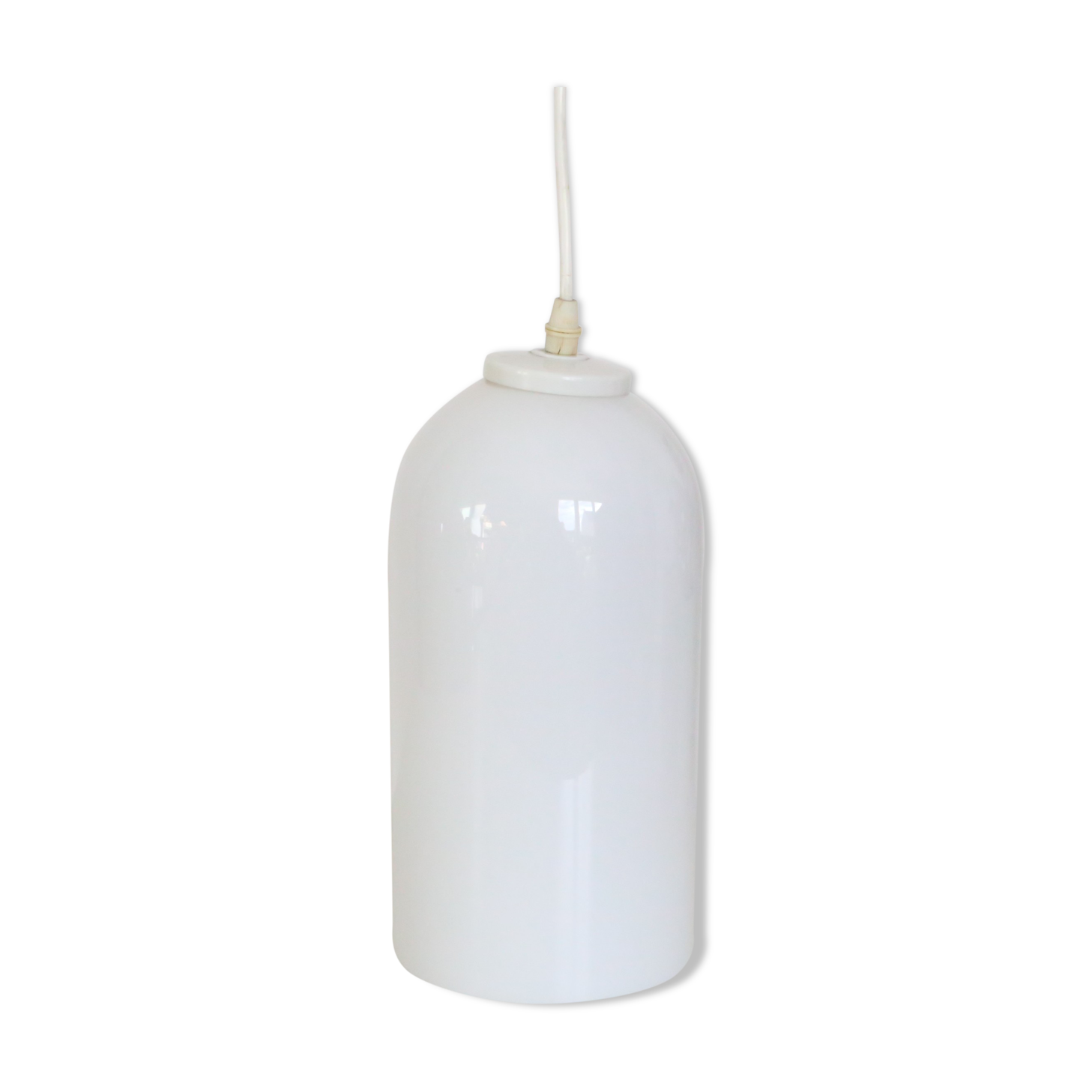 Suspension tube in white opaline, 60s