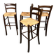 Tabouret de bar 4x vintage jonc brocante