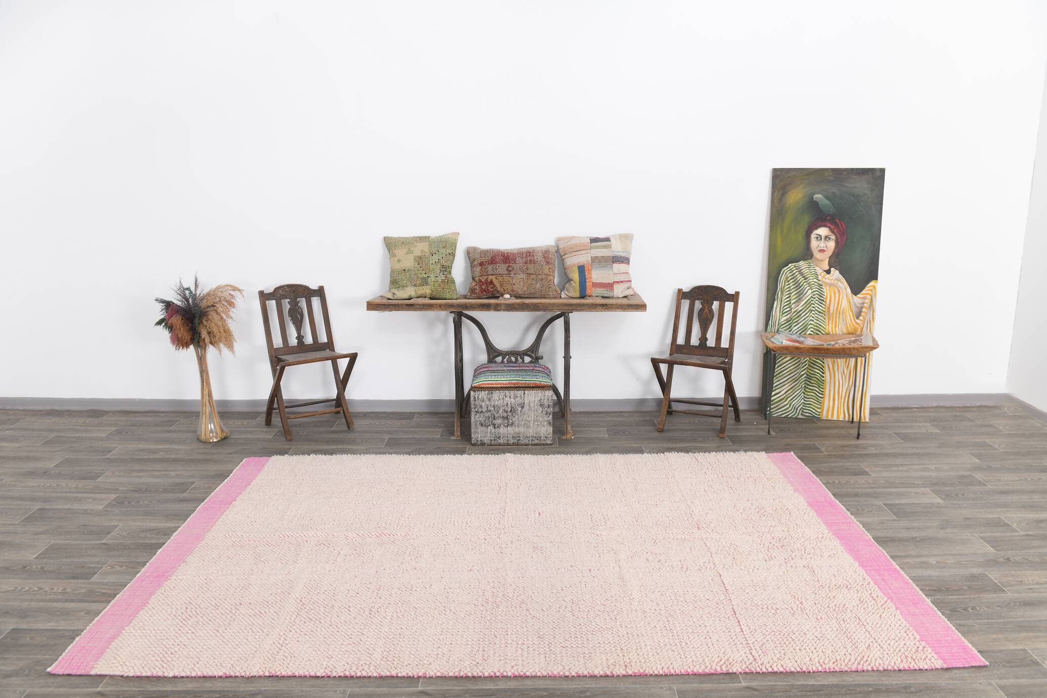 6x10 Soft Pastel Pink Handmade Vintage Rug, 193x300Cm SK 34942