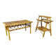 1960s rattan and bamboo coffee table, with its magazine rack.