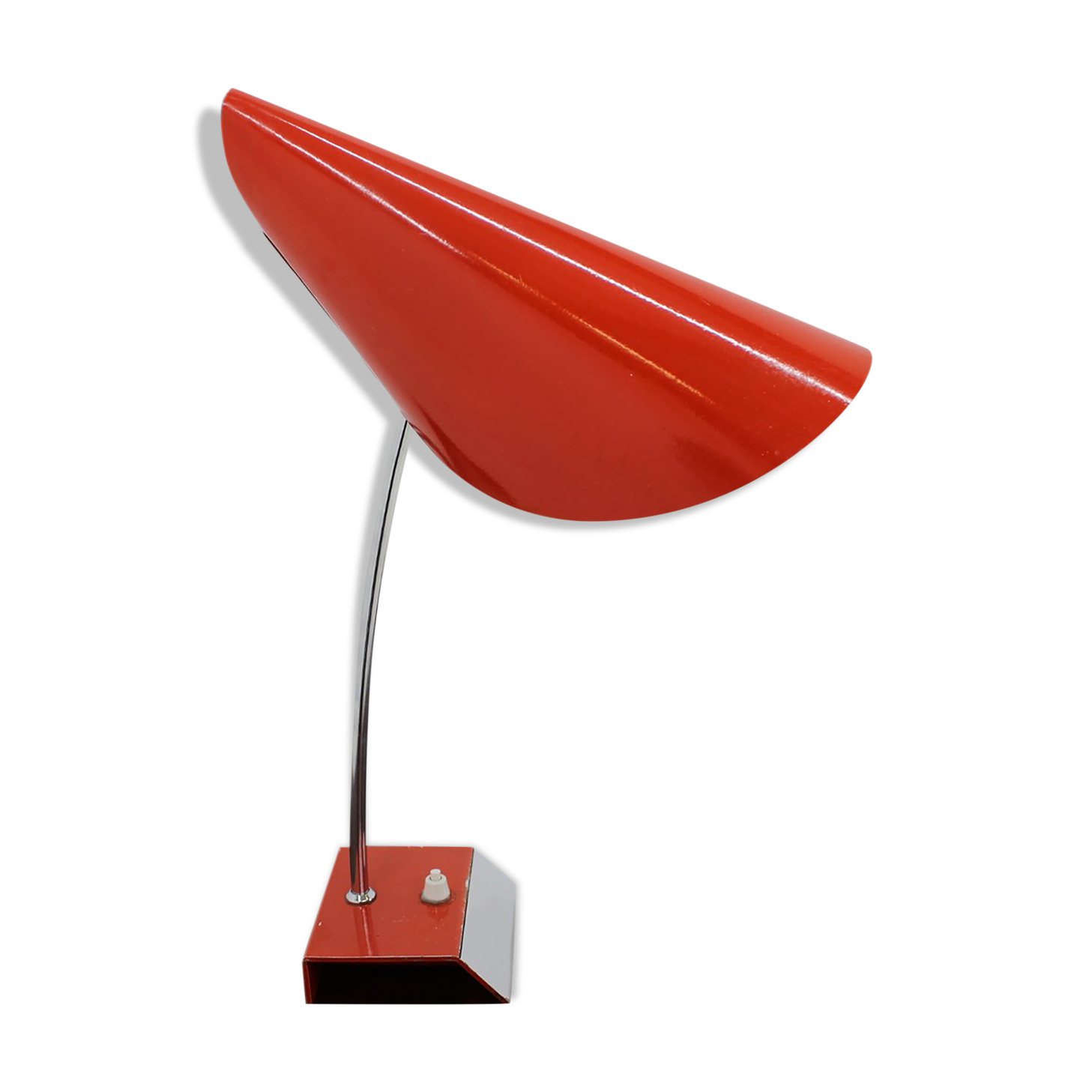 Mid-Century Red Table Lamp, Josef Hurka, 1950s
