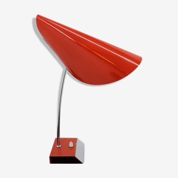 Lampe de table rouge au milieu du siècle Josef Hurka des années 1950