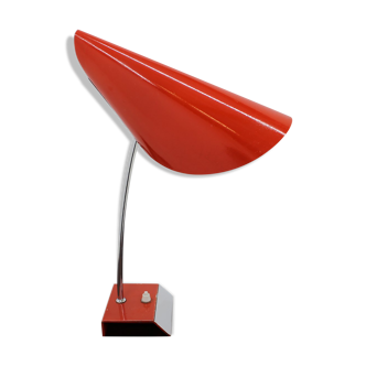 Lampe de table rouge au milieu du siècle Josef Hurka des années 1950