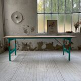Vintage guinguette table 230 cm green