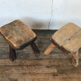 Pair of stools brutalist tripod gross desgin
