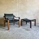 Safari and ottoman armchair by Maurice Burke for Arkana