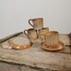 Set of 4 stoneware coffee cups