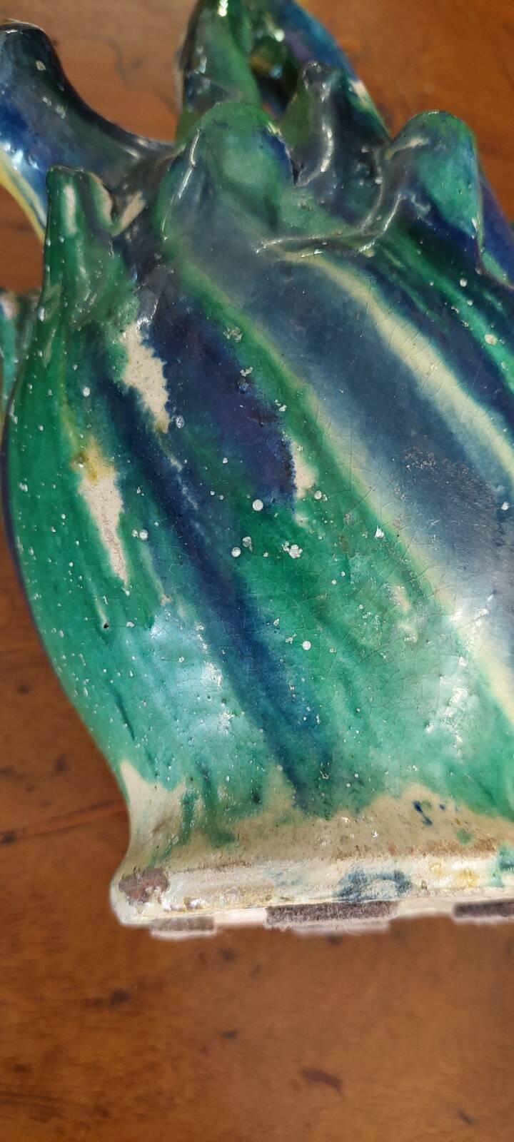 Antique glazed terracotta jug from Seminara Calabria, signed Ditto