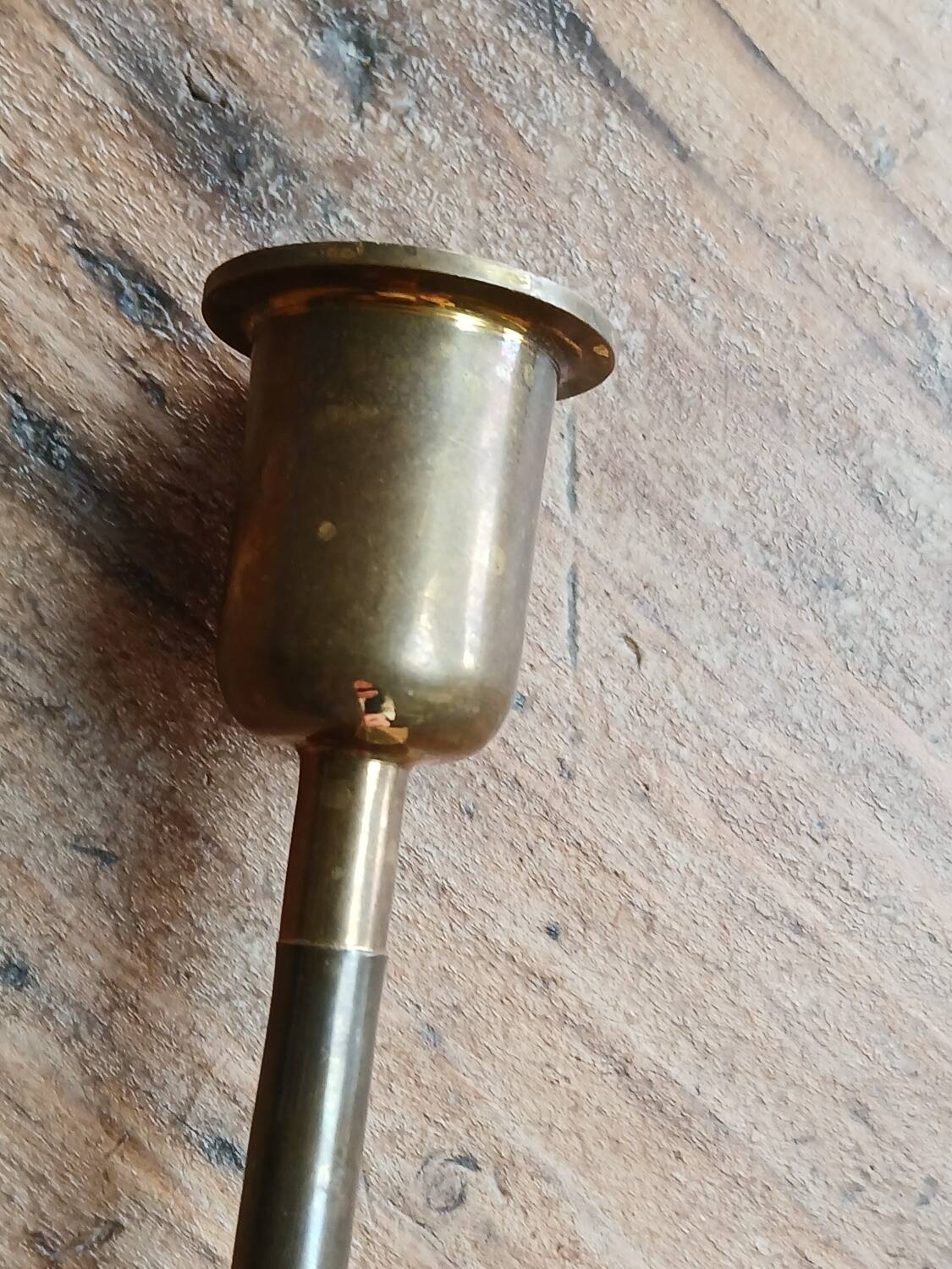 Brass candle holder, straight shape