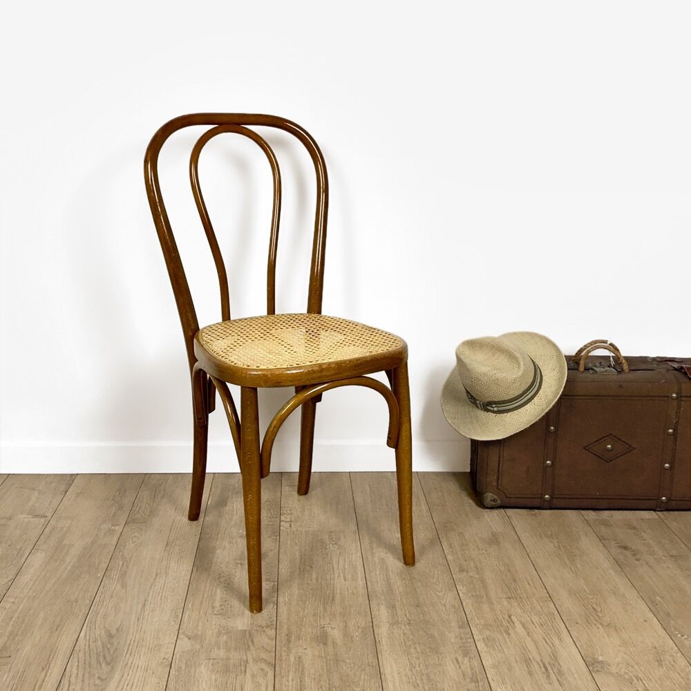 Bentwood and cane bistro chair