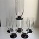 Set of 6 champagne flutes with purple feet Art Deco 30s