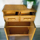 70's rattan storage unit