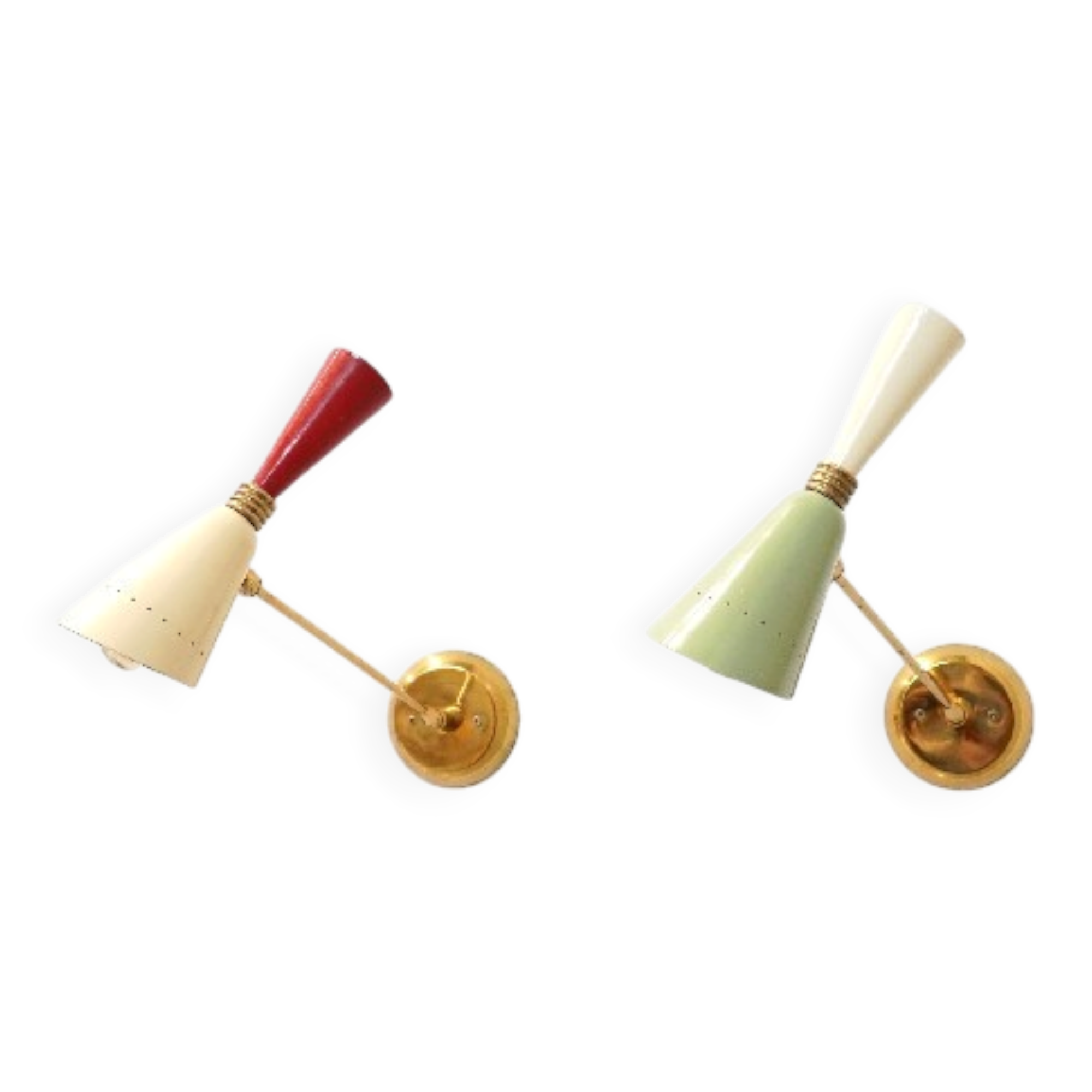 Stilnovo, Pair of Italian Diabolo Wall Sconces