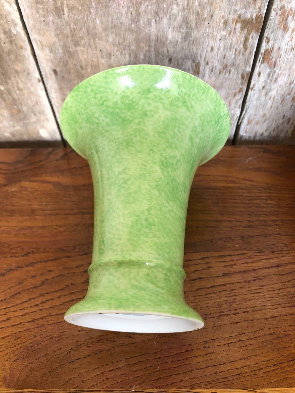 Old kaiser vase green ceramic made in germany vintage #a916