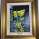 Oil on canvas signed Jordi Vall Escriu Yellow narcissus and two cups