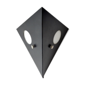 Mid-century dutch black metal night owl sconce from Raak, 1960s