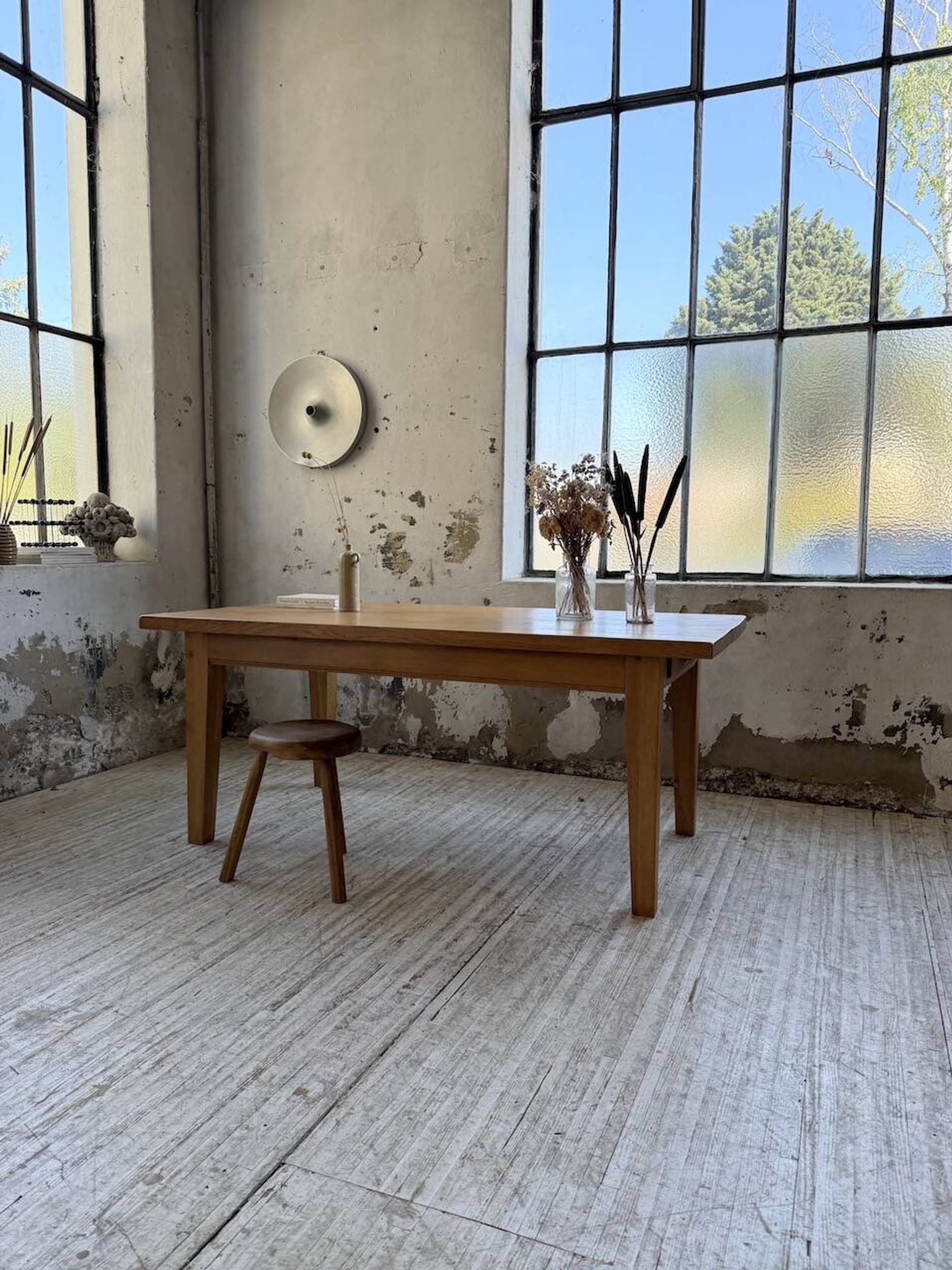 Table de ferme extensible en chêne massif