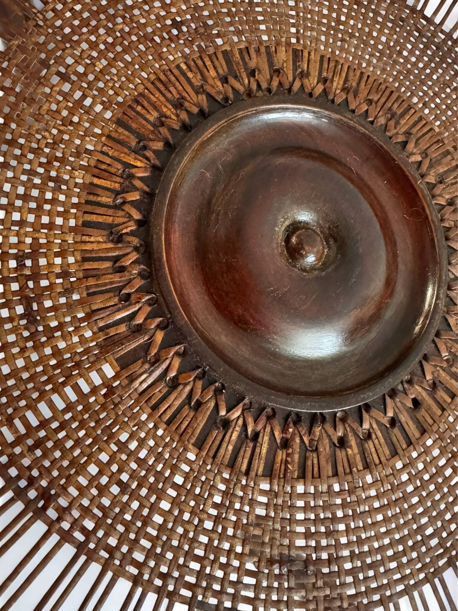 Table basse années 1940 cannage rotin colonial