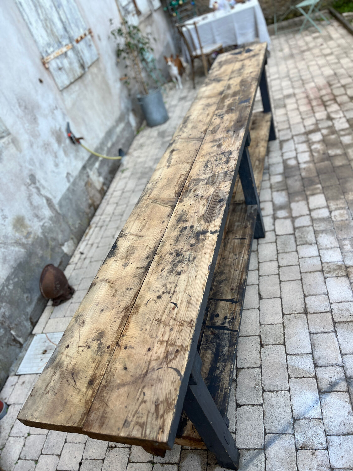 Old workbench 3m30 all in wood