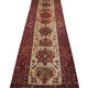 Handwoven Traditional Persian Runner Long Rug Red Beige Wool Carpet 94x445cm