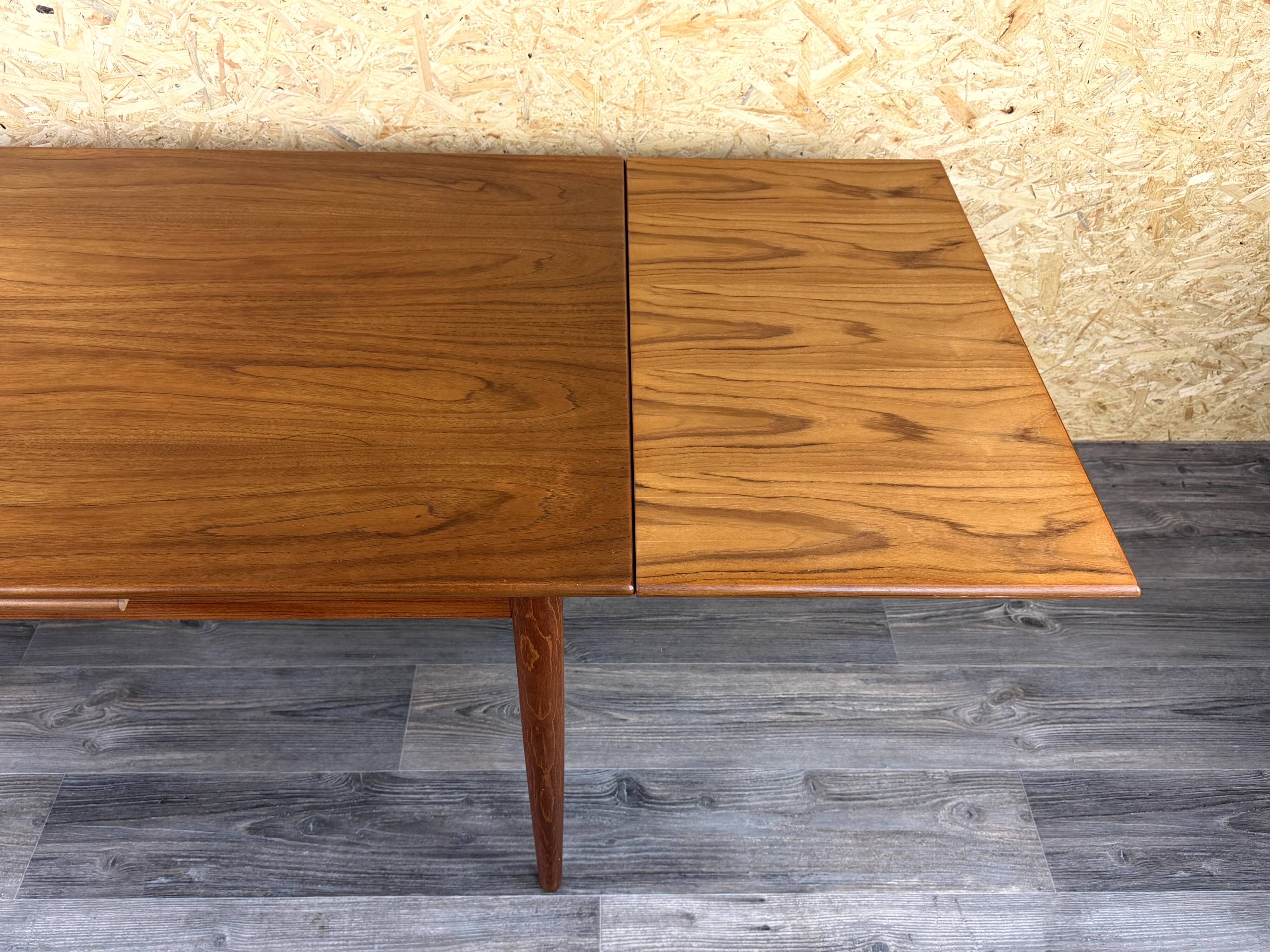 1960s 1970s Teak Dining Table Danish Modern Design Made in Denmark
