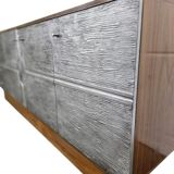 Vintage brutalist wooden sideboard / chest of drawers / buffet