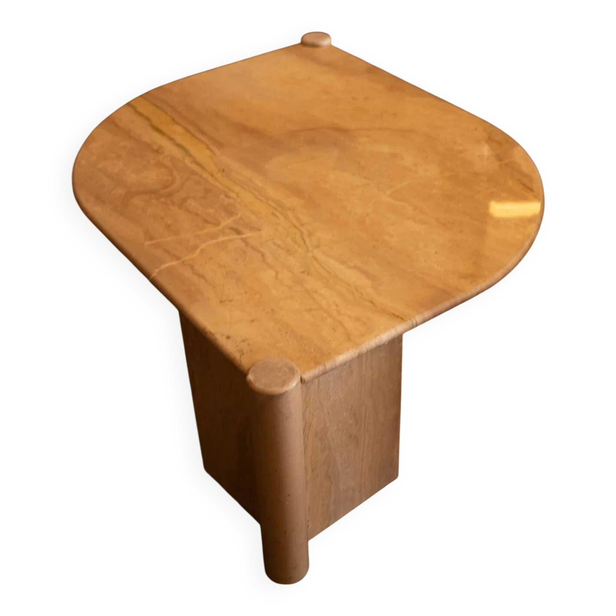 Vintage Italian coffee table in travertine - 1980s