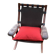 Brown and purple cantilever armchair in fabric and leather, 1970s Scandinavian style.