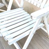 Pair of vintage wooden garden armchairs by r.gleizes