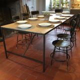 Wood and iron dining table