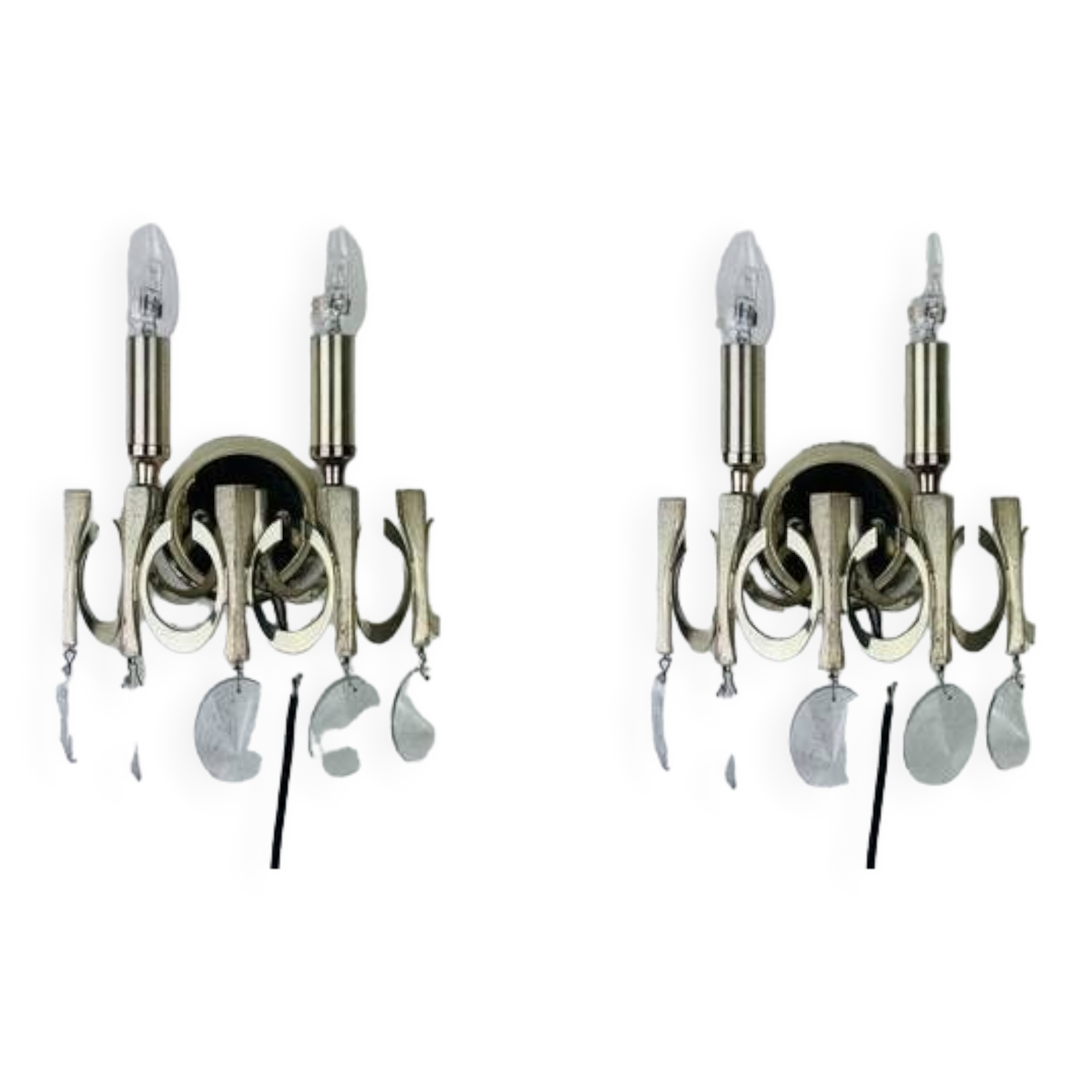 Pair of Ovali wall lights by Sciolari 70s