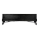 Mid-Century Modern Scandinavian Buffet in Dark Oak with Wooden and Metal Handles, 1960s