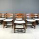 Set of 6 brutalist dining chairs, 1970s