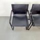 Mid-Century Modern Bauhaus Leather B34 Armchairs by Mart Stam & Marcel Breuer for Fasem, Italy, 1980, Set of 4