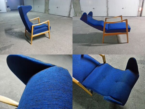 fauteuil inclinable chaise longue lounge chair années 50 style kofod larsen  Sven Ivar Dysthe