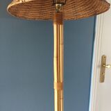 Rattan & bamboo vintage 1960 lamp
