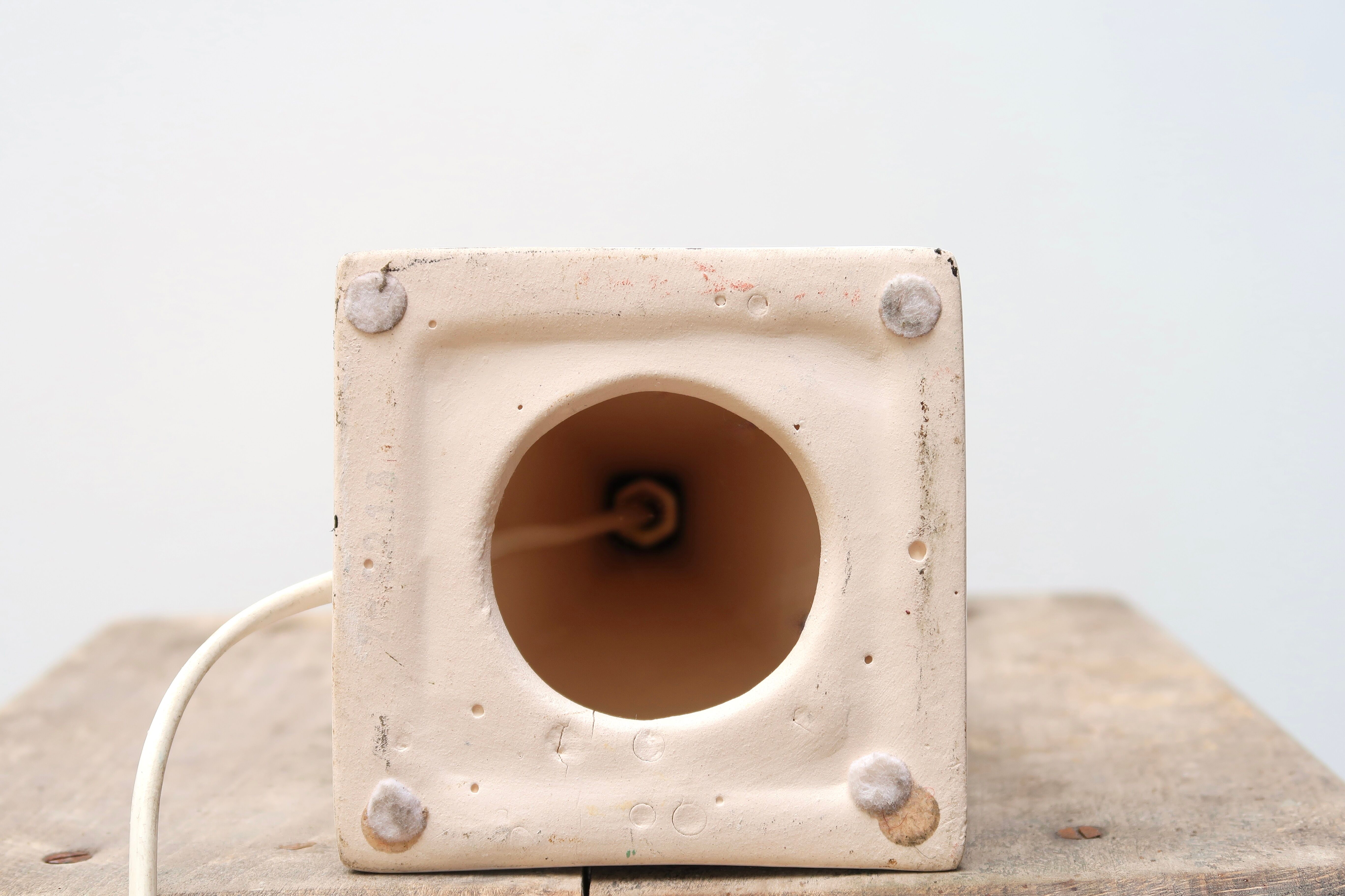 Brussels porcelain pyramid lamp, 80s