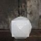Cracked ceramic Art Deco lamp, table lamp, cube-shaped lamp.