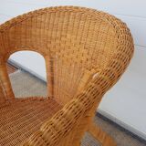 Old 50s 60s chair in Bamboo, Rotin and Vintage Osier