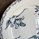 Large round Lunéville plate in blue ironstone, "Tulip" service.