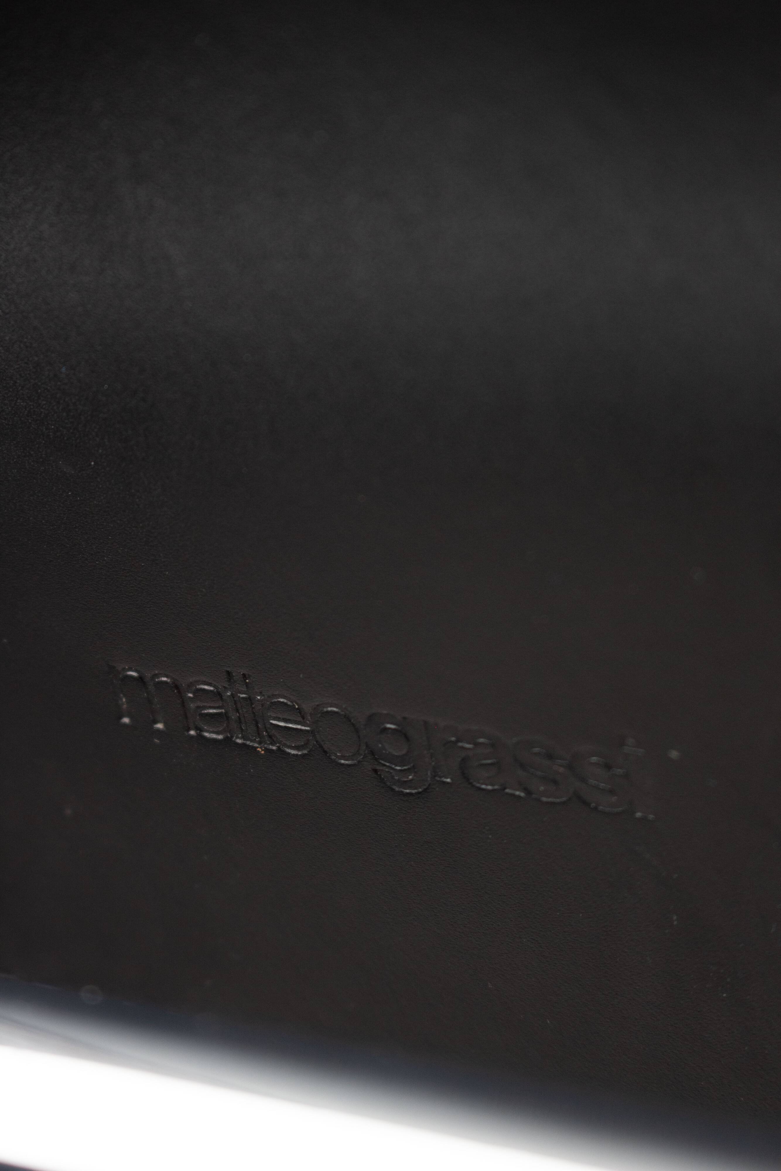 Pair of Matteo Grassi MG5 chairs in black leather and chrome