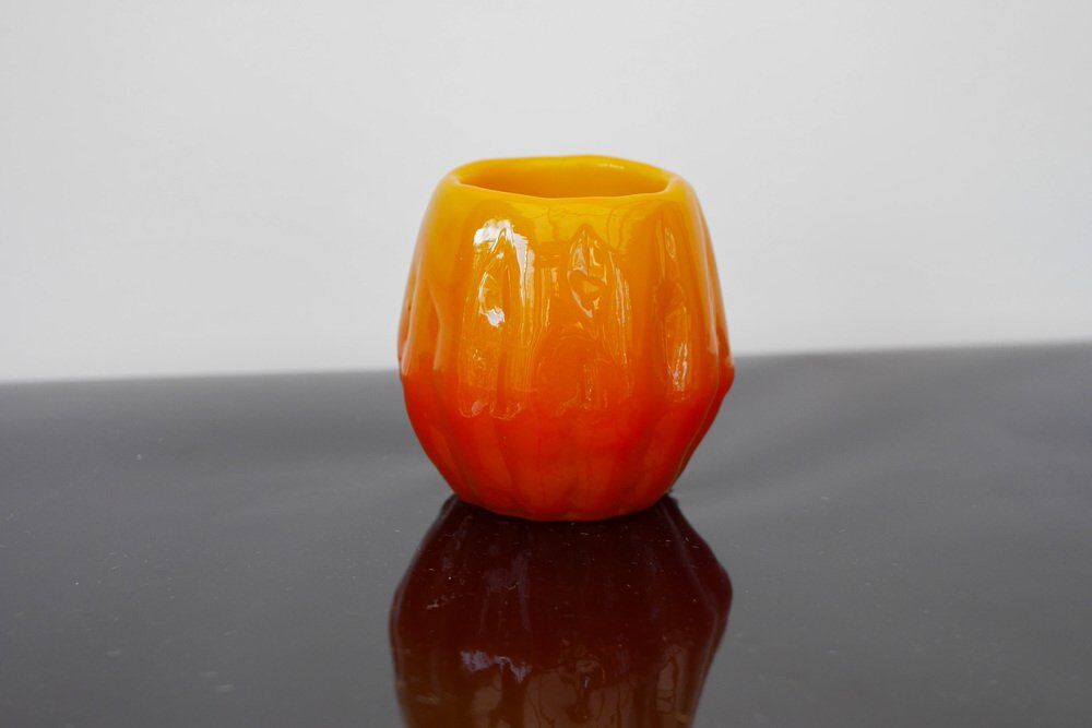 Art glass candleholder by Göte Augustsson Ruda Glasbruk