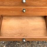 Vintage chest of drawers in solid raw wood from 1950