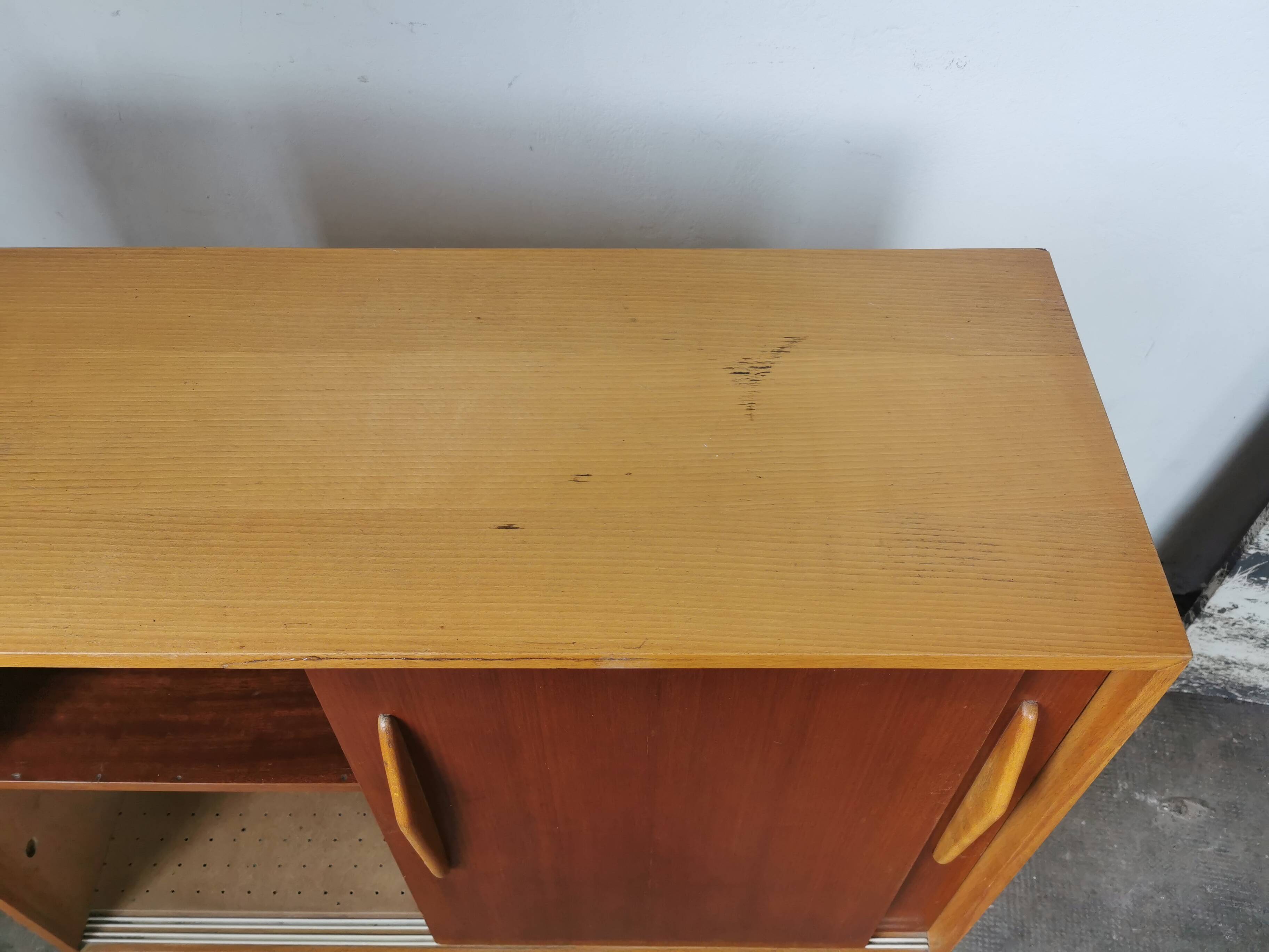 Mid-century design sliding door sideboard