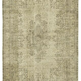 Handmade oriental beige carpet 200 cm x 298 cm