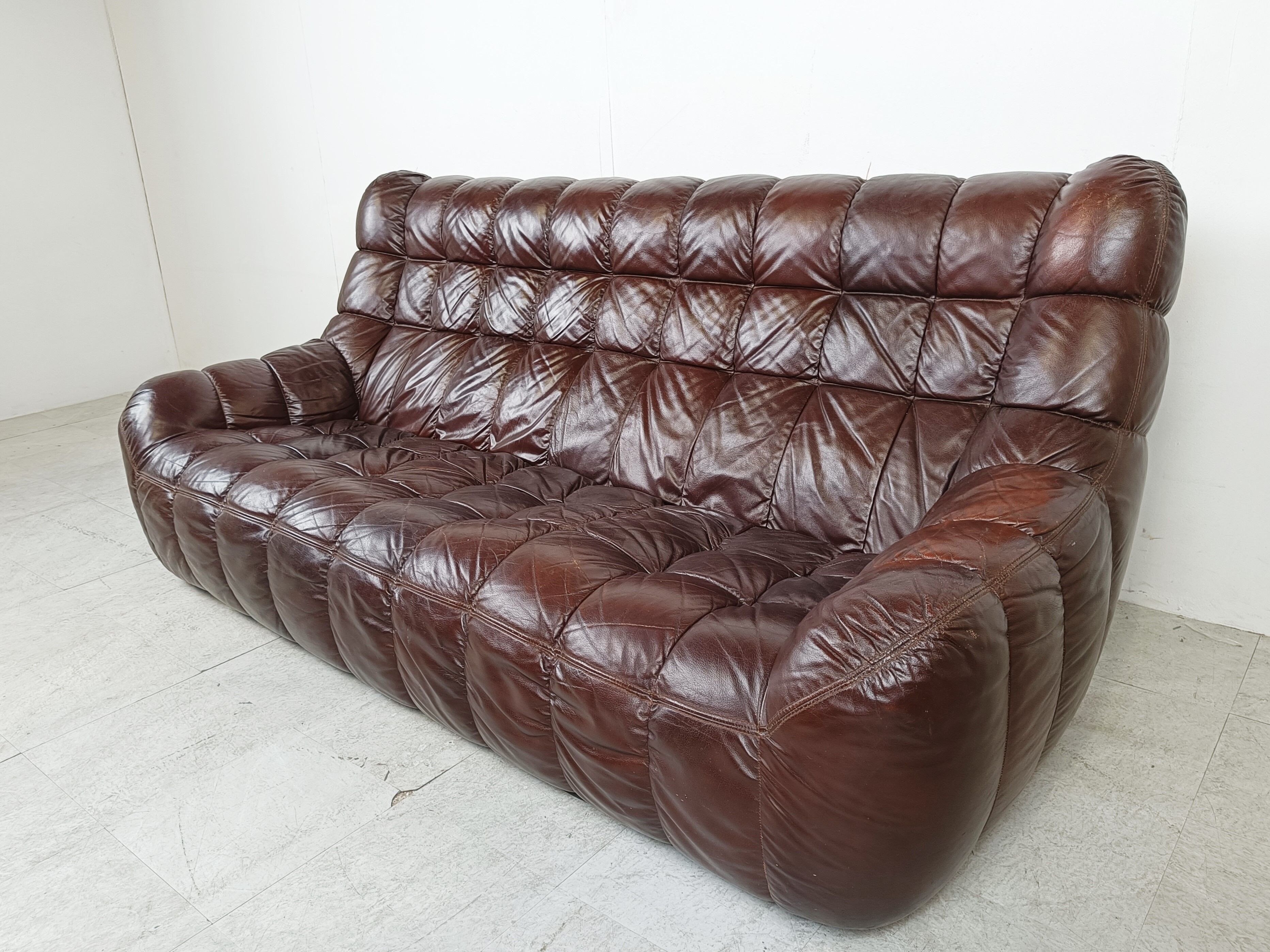 Vintage leather sofa 1970s