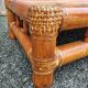 Table basse bambou, rotin et verre, années 80