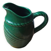 Pichet vert à eau de Poët Laval modèle bandeau Art déco